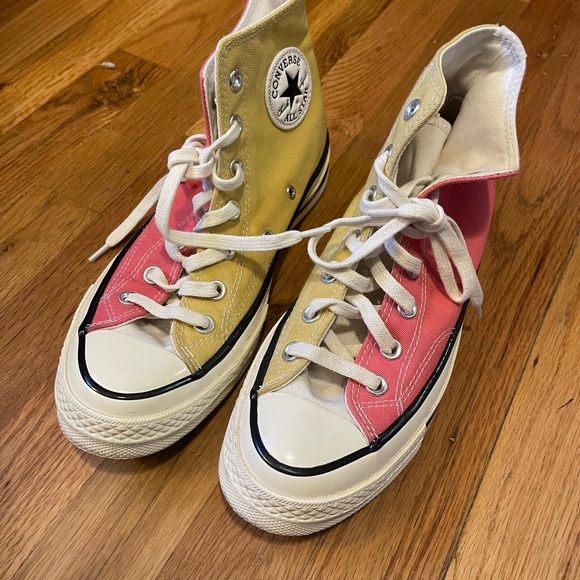 Converse Chuck Taylor, pink and yellow, Size 8W or 6M - Picture 1 of 11